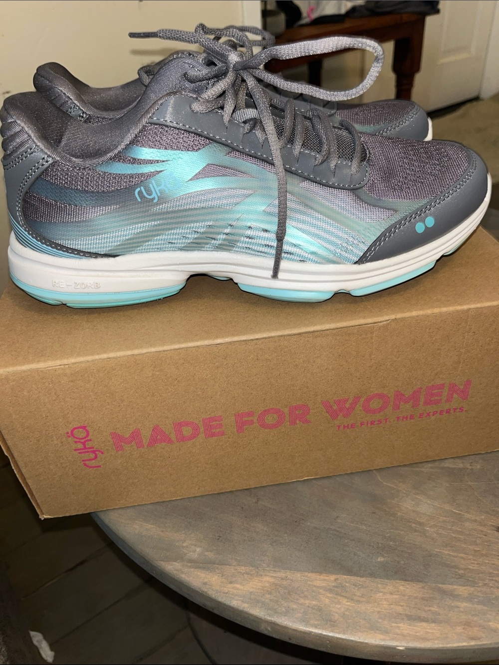 Ryka Gray and Teal Women's Athletic Walking Shoes